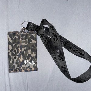 Pink VS ID Holder w/ Lanyard